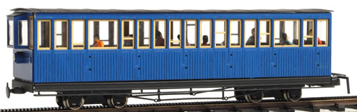 Ferro Train 1402-03-P - 4 axle open platform passenger coach, blue